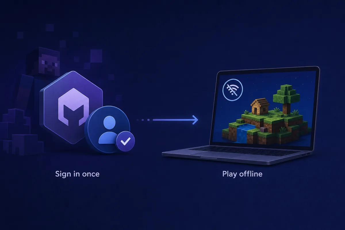 Flujo editorial de configuración online, perfil en caché e inicio sin conexión con SKlauncher